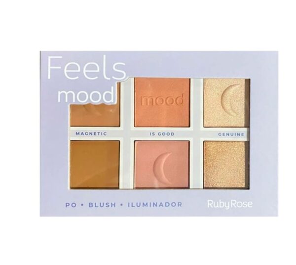 Paleta de Pó Blush e Iluminador Feels Mood Ruby Rose