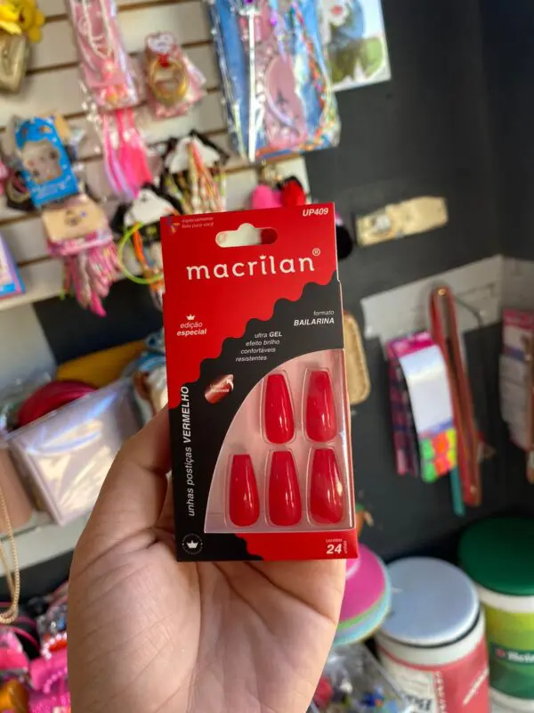Unhas Postiças Bailarina Macrilan Vermelho