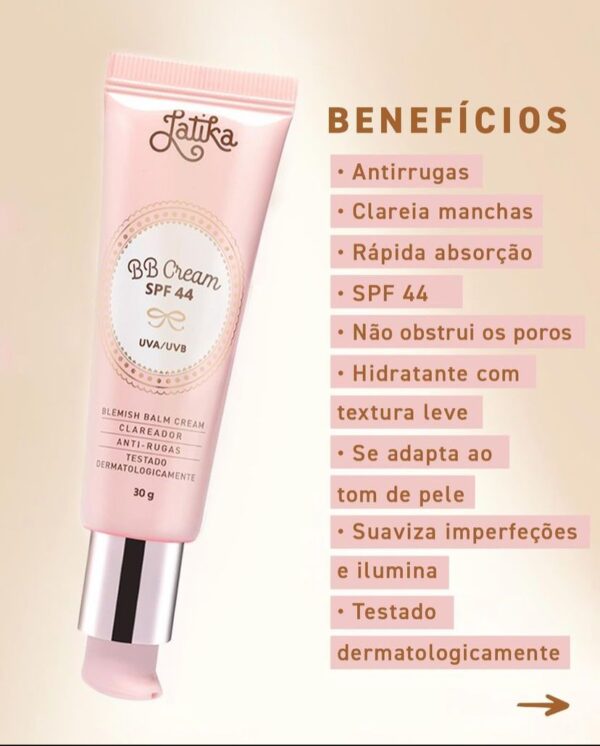 BB Cream Latika Clareador FPS 44 - Image 3