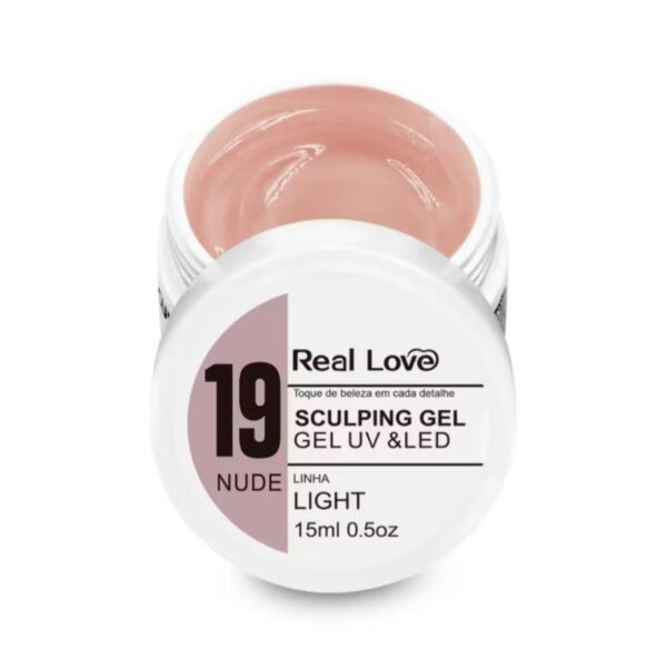 Gel de Alongamento para Unhas  19 NUDE- Linha Light - 15ml - Real Love