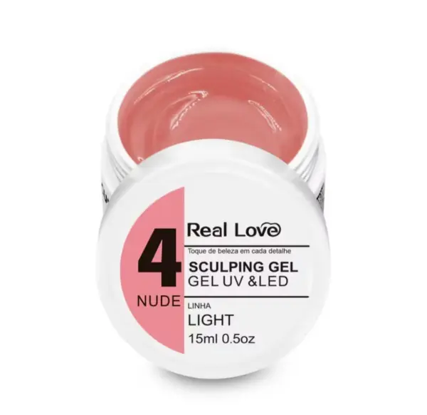 Gel de Alongamento para Unhas 4 NUDE - Linha Light - 15ml - Real Love