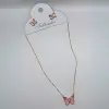 Conjunto Ferminino Brinco e Colar De Borboleta Rose