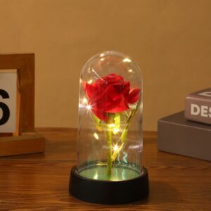 Luminária com Rosa & Led