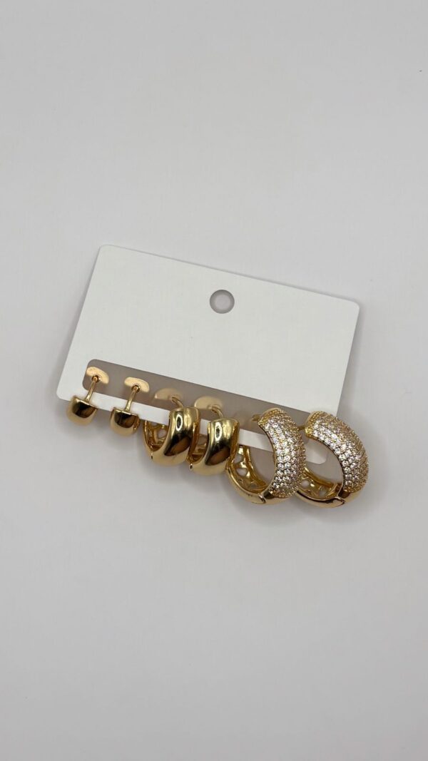 Trio de Argolas com Strass - Image 2