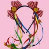 Tiara Junina com Xuxinhas Decoradas – Laço Xadrez e Fitas Coloridas