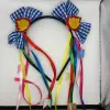 Tiara Junina com Xuxinhas Decoradas – Laço Xadrez e Fitas Coloridas - Imagem 2